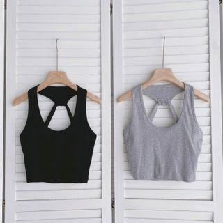 Plain Cutout Open-back Suspender Top