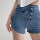 Ultra High-waist Washed Denim Hot Shorts