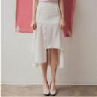 Tie-waist Plain Midi Skirt