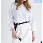 Boatneck 3/4-sleeve Top