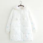 Snowflake Print Padded Hood Jacket