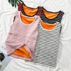 Brushed Fleece-lined Striped Tank Top