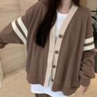 Striped Button-up Jacket / Wide-leg Pants