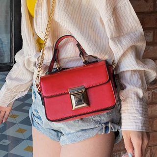 Faux Leather Flap Chain Crossbody Bag