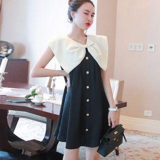 Bow Accent Sleeveless Mini Shit Dress