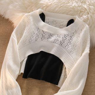 Pointelle Knit Sweater / Camisole Top