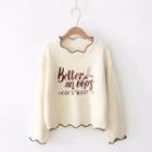 Lettering Embroidered Sweater Off-white - One Size