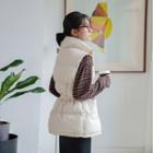 Stand-collar Sleeveless Cotton Vest