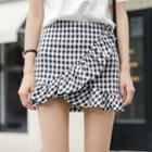 Frilled Gingham A-line Mini Skirt