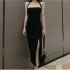 Strappy Midi Knit Dress Black - One Size