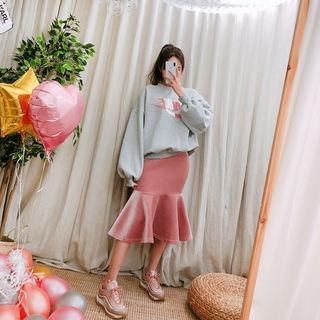 Velvet Midi Mermaid Skirt