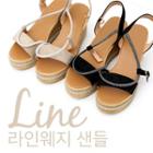 Rhinestone-detail Wedge Sandals