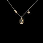 Moon Pendant Necklace 316l - 1 Pc - Necklace - Gold - One Size