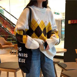 Argyle Sweater As Figure - One Size