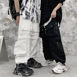 Front Pocket Zip-accent Removable Cargo Pants