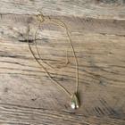 Bar / Teardrop Layering Necklace Set Gold - One Size
