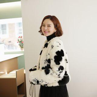 Animal Pattern Faux-fur Jacket