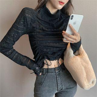 Drawstring Lace Long-sleeve T-shirt