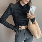 Drawstring Lace Long-sleeve T-shirt