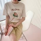Aloha Flower-printed T-shirt