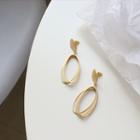 Alloy Layered Oval Dangle Earring 1 Pair - Gold - One Size
