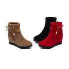 Wedge Bow-accent Ankle Boots