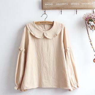 Plain Peter-pan-collar Blouse