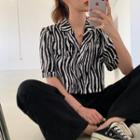 Leopard / Zebra Printed Short-sleeve Shirt