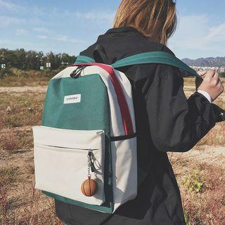 Basketball Charm Paneled Lightweight Backpack