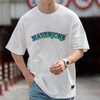 Letter Print Round-neck Short-sleeve T-shirt