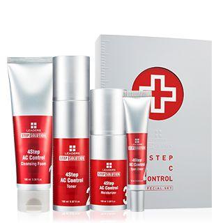 Leaders - Step Solution 4 Step Ac Control Set Box: Cleansing Foam 100ml + Toner 150ml + Moisturizer 100ml + Spot Clear 15ml 4pcs
