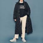 Pocket-detail Quilted Long Coat Black - One Size