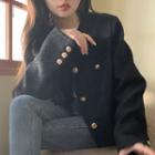 Long-sleeve Pocket-detail Cropped Jacket