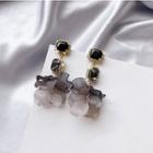 Faux Crystal Petal Dangle Earring 1 Pair - Silver Needle - As Shown In Figure - One Size