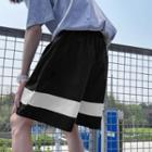 Color-block Straight Cut Shorts