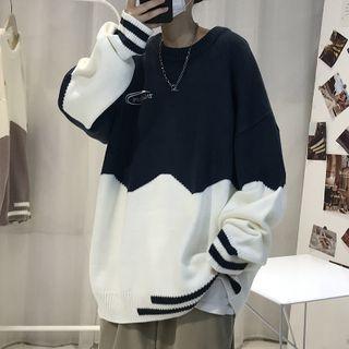 Contrast Trim Two Tone Sweater