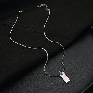 Ruler Pendant Stainless Steel Necklace Silver - One Size