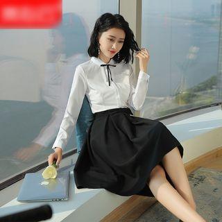 Work Shirt / A-line Skirt / Dress Pants / Bow / Set