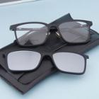 Set: Square Eyeglasses + Magnetic Clip-on Sunglasses
