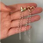 Non-matching Rhinestone Faux Crystal Fringed Earring 1 Pair - E480 - Earring - Tassel - One Size