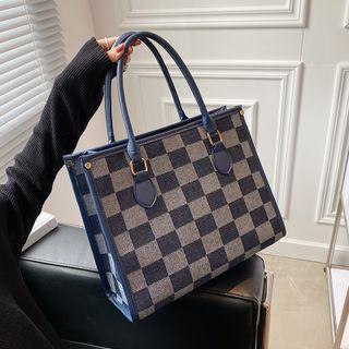 Checker Print Tote Bag