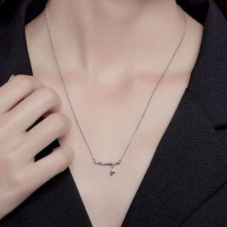 Bamboo Pendant Sterling Silver Necklace 1pc - Silver - One Size
