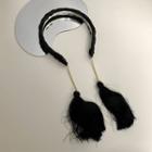 Tasseled Woven Headband Black - One Size