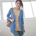 V-neck Dual-pocket Cardigan