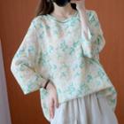 Horse Print Blouse Green - One Size
