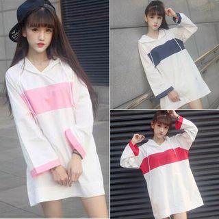 Long-sleeve Hooded T-shirt Dress