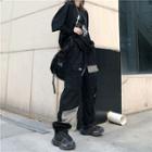 Panel Front-pocket Gather-cuff Cargo Pants