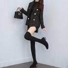 Set: Double-breasted Tweed Jacket + Tweed Shorts