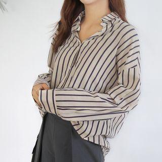 Boxy-fit Vertical-stripe Shirt