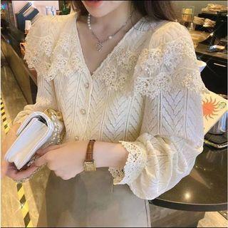 Lace Open-front Shirt